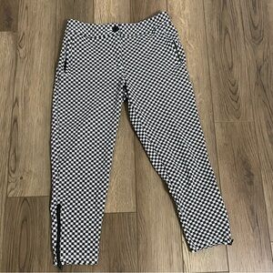 Betabrand Catstooth Crop Zipper‎ Ankle Pants